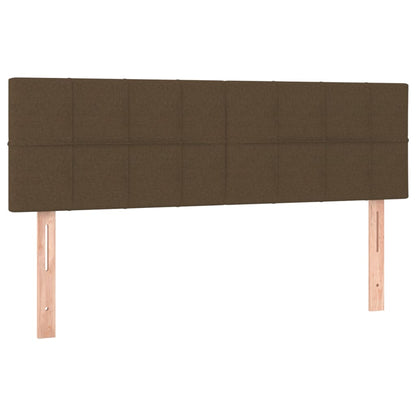 Letto a Molle Materasso e LED MarroneScuro 140x190cm in Tessuto | homemem39
