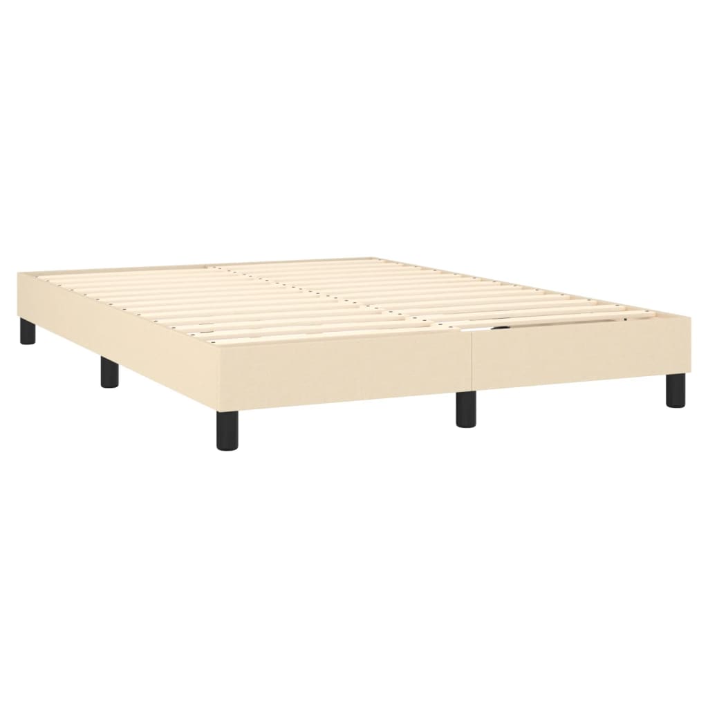 Letto a Molle con Materasso e LED Crema 140x190 cm in Tessuto | homemem39