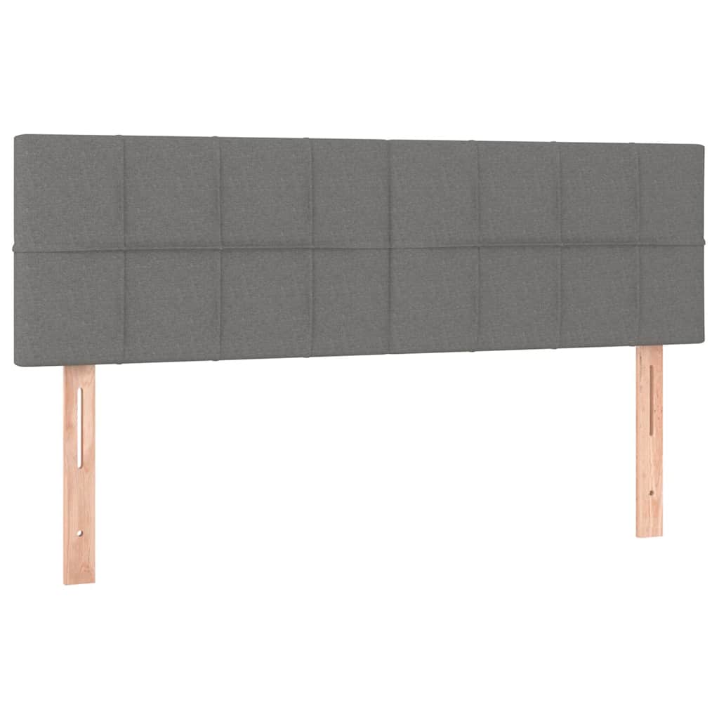 Letto a Molle Materasso e LED Grigio Scuro 140x200cm in Tessuto