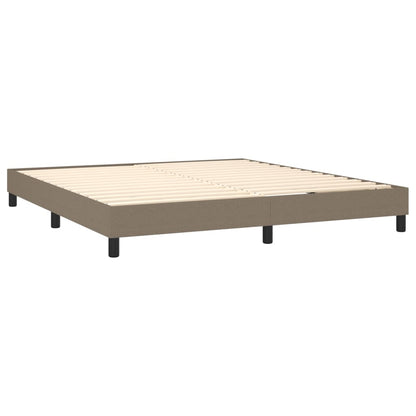 Letto a Molle con Materasso e LED Tortora 180x200 cm in Tessuto | homemem39