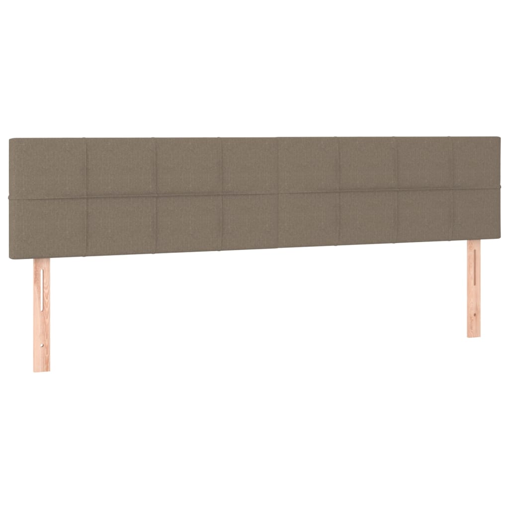 Letto a Molle con Materasso e LED Tortora 180x200 cm in Tessuto | homemem39