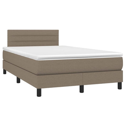 Letto a Molle con Materasso e LED Tortora 120x200cm in Tessuto | homemem39