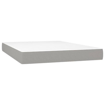 Letto a Molle Materasso e LED Grigio Chiaro 140x190 cm Tessuto | homemem39