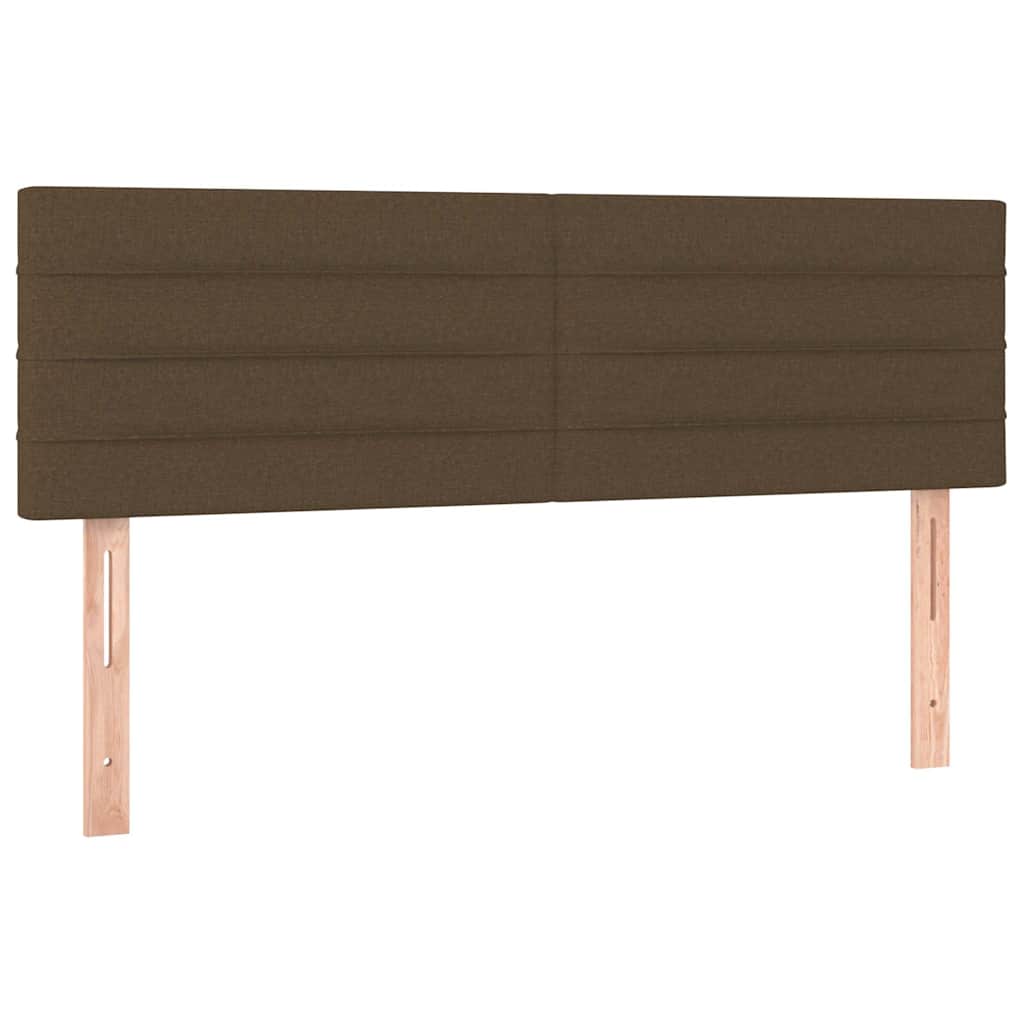Letto a Molle Materasso e LED Marrone Scuro 140x200 cm Tessuto