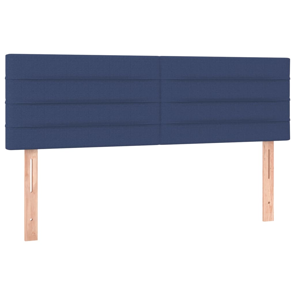 Letto a Molle con Materasso e LED Blu 140x200 cm in Tessuto - homemem39