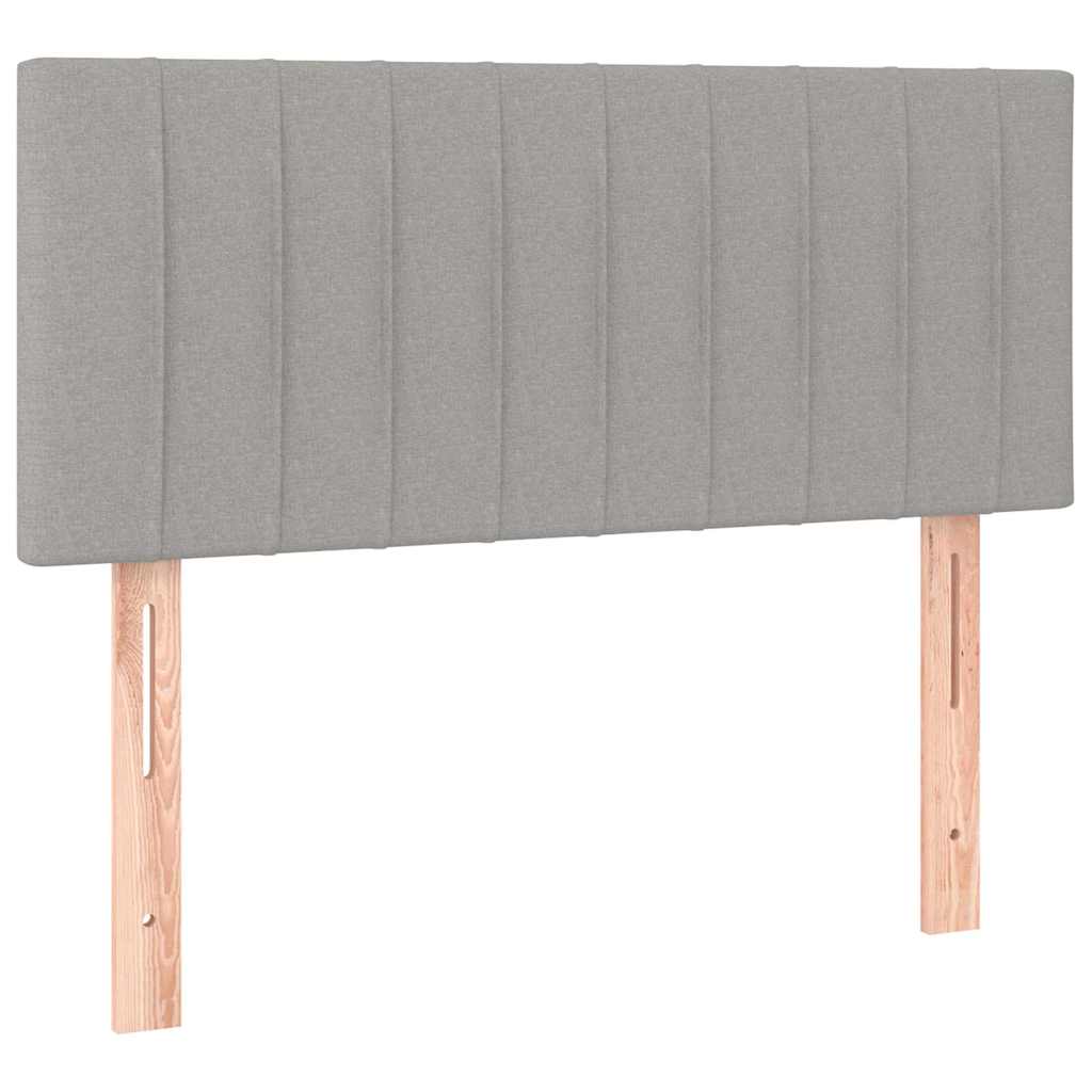 Letto a Molle Materasso e LED Grigio Chiaro 80x200 cm Tessuto