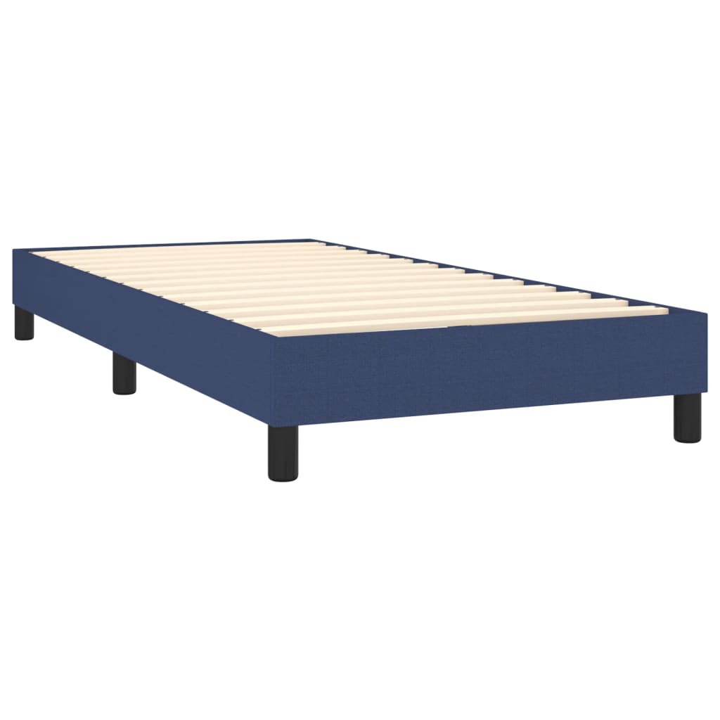 Letto a Molle con Materasso e LED Blu 90x200 cm in Tessuto | homemem39