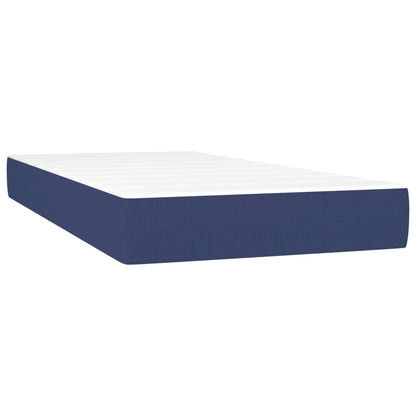 Letto a Molle con Materasso e LED Blu 90x200 cm in Tessuto | homemem39