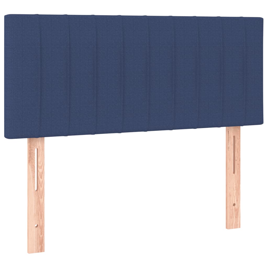 Letto a Molle con Materasso e LED Blu 90x200 cm in Tessuto | homemem39