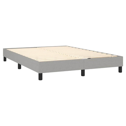 Letto a Molle Materasso e LED Grigio Chiaro 140x200 cm Tessuto