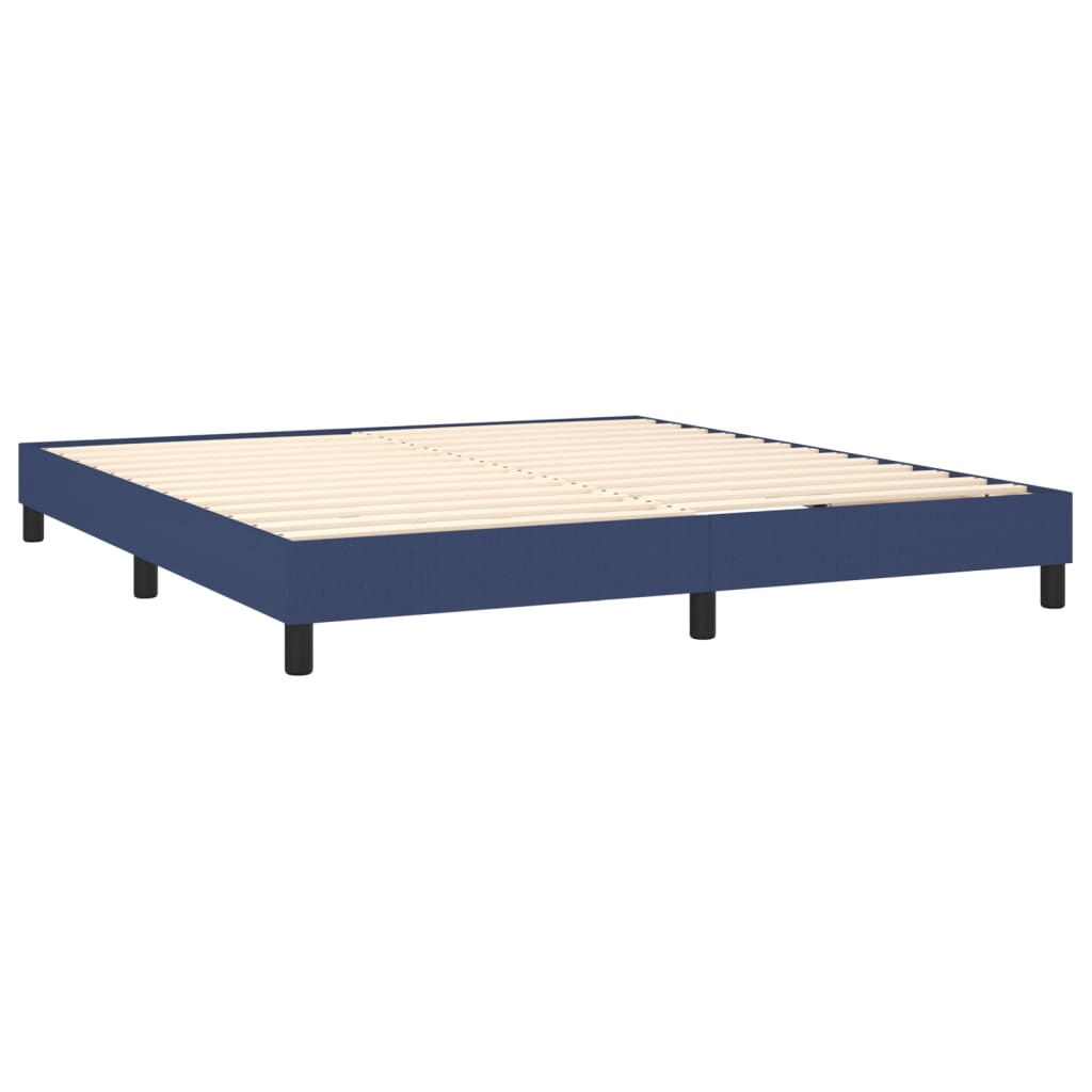 Letto a Molle con Materasso e LED Blu 180x200 cm in Tessuto | homemem39