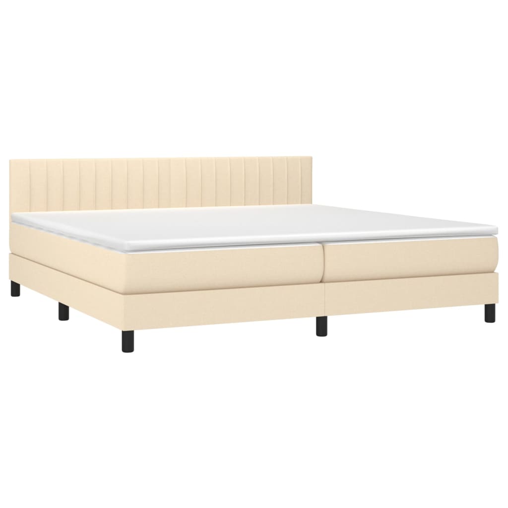 Letto a Molle Materasso e LED bianco 200x200cm in Tessuto - homemem39