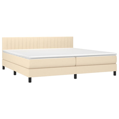 Letto a Molle Materasso e LED bianco 200x200cm in Tessuto - homemem39