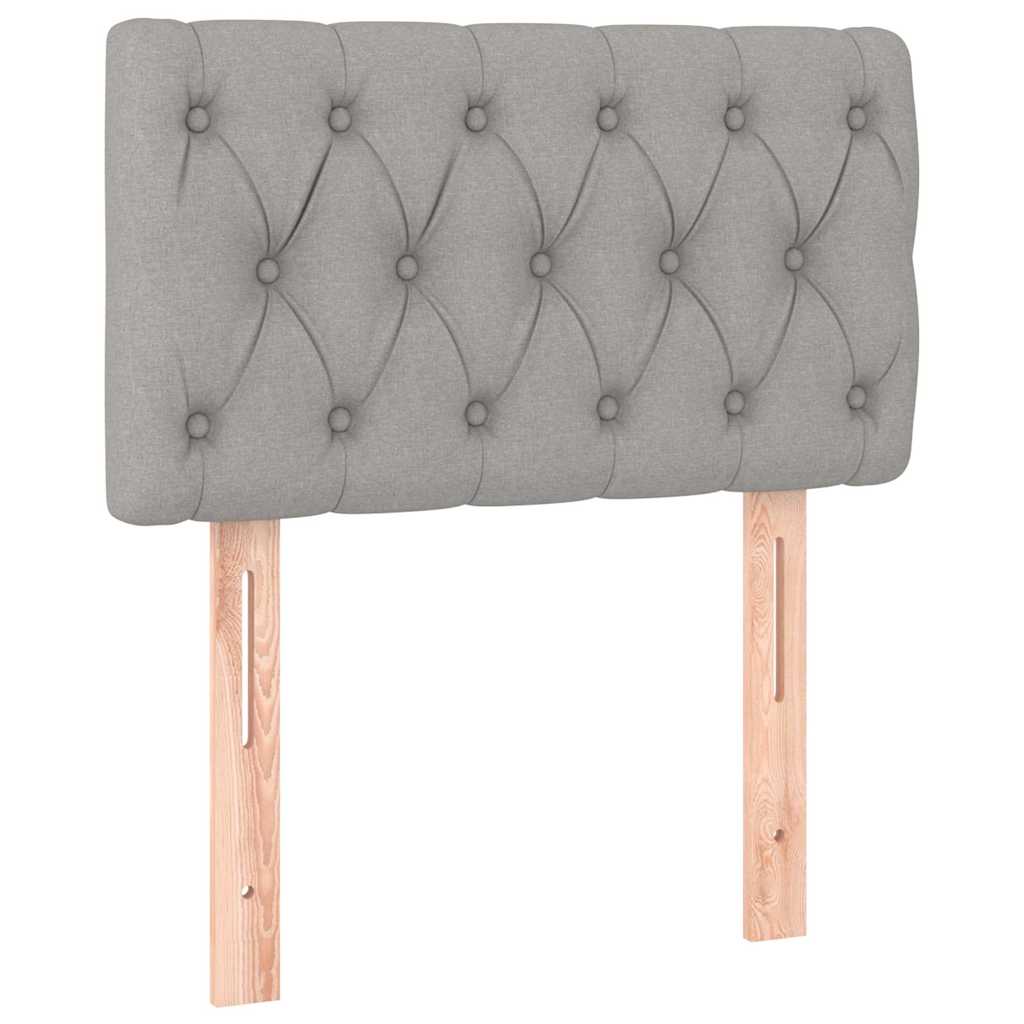 Letto a Molle Materasso e LED Grigio Chiaro 80x200 cm Tessuto