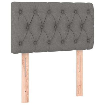 Letto a Molle Materasso e LED Grigio Scuro 80x200 cm in Tessuto