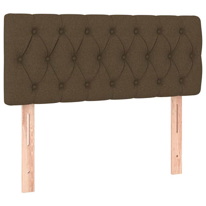 Letto a Molle Materasso e LED Marrone Scuro 100x200 cm Tessuto