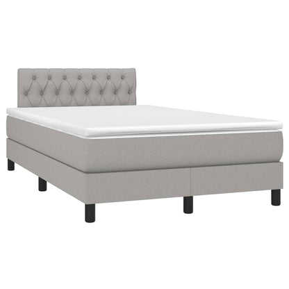 Letto a Molle Materasso e LED Grigio Chiaro 120x200 cm Tessuto - homemem39