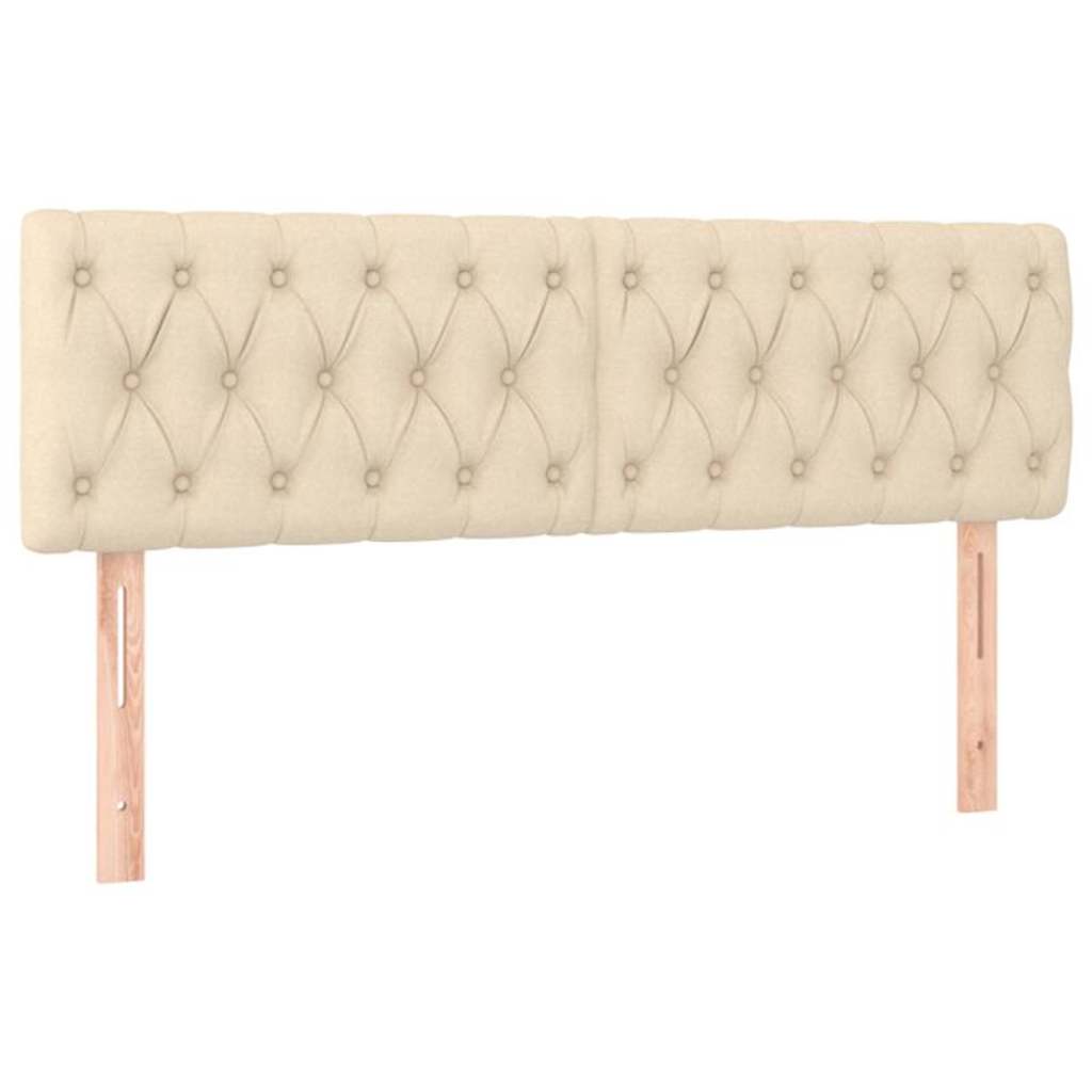 Letto a Molle con Materasso e LED Crema 140x190 cm in Tessuto