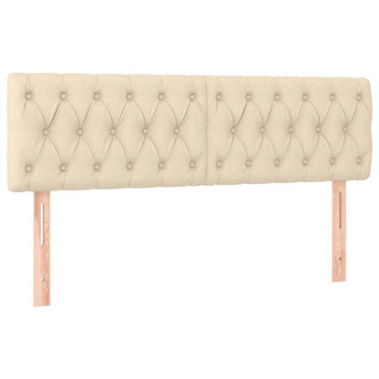 Letto a Molle con Materasso e LED Crema 140x190 cm in Tessuto