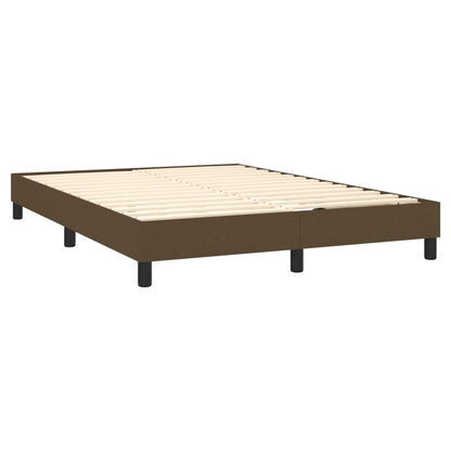 Letto a Molle Materasso e LED Marrone Scuro 140x200 cm Tessuto | homemem39