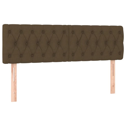 Letto a Molle Materasso e LED Marrone Scuro 140x200 cm Tessuto | homemem39