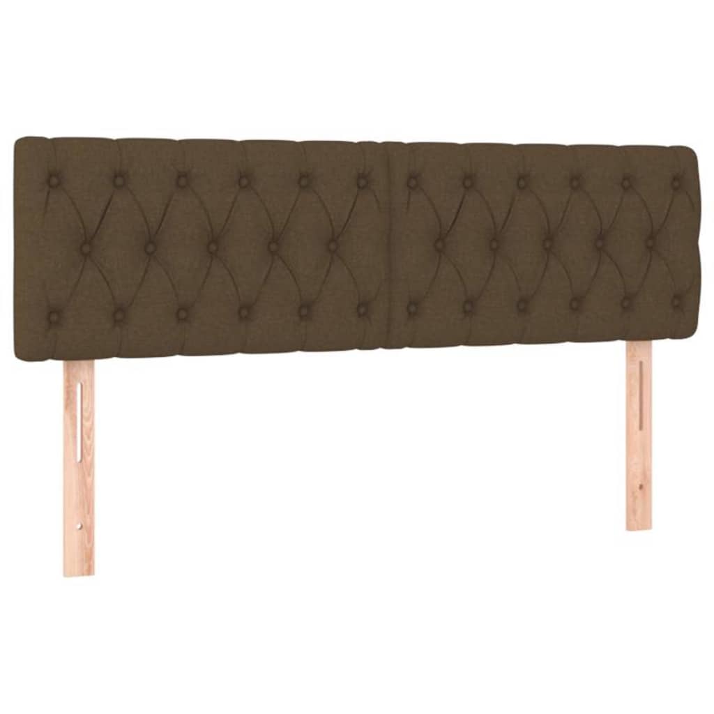 Letto a Molle Materasso e LED Marrone Scuro 140x200 cm Tessuto