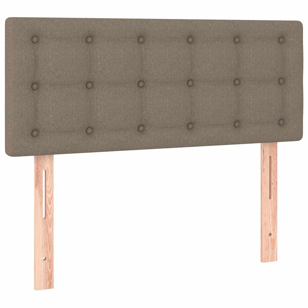 Letto a Molle con Materasso e LED Tortora 80x200 cm in Tessuto