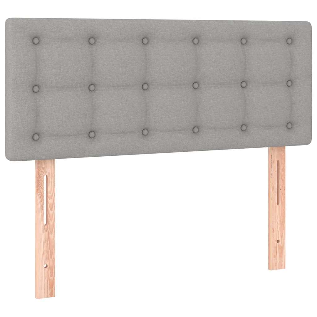 Letto a Molle Materasso e LED Grigio Chiaro 90x200 cm Tessuto