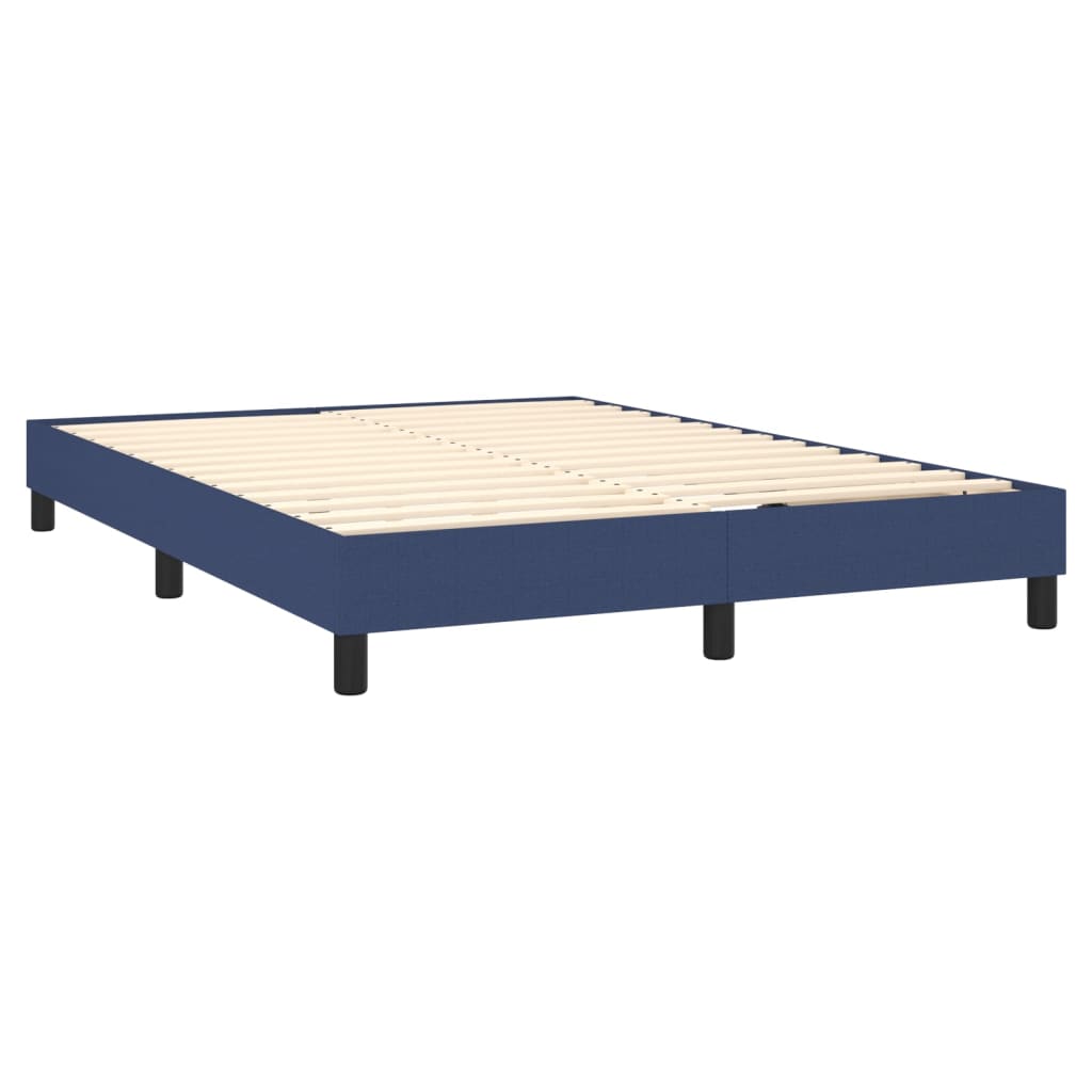 Letto a Molle con Materasso e LED Blu 140x190 cm in Tessuto | homemem39