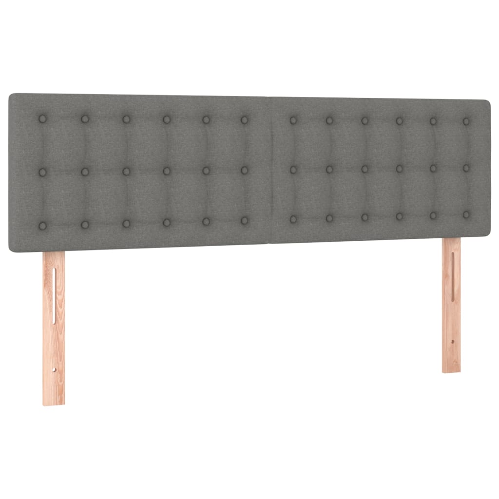Letto a Molle Materasso e LED Grigio Scuro 140x200cm in Tessuto - homemem39