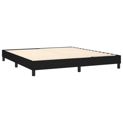 Letto a Molle con Materasso e LED Nero 160x200 cm in Tessuto | homemem39