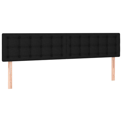 Letto a Molle con Materasso e LED Nero 160x200 cm in Tessuto | homemem39