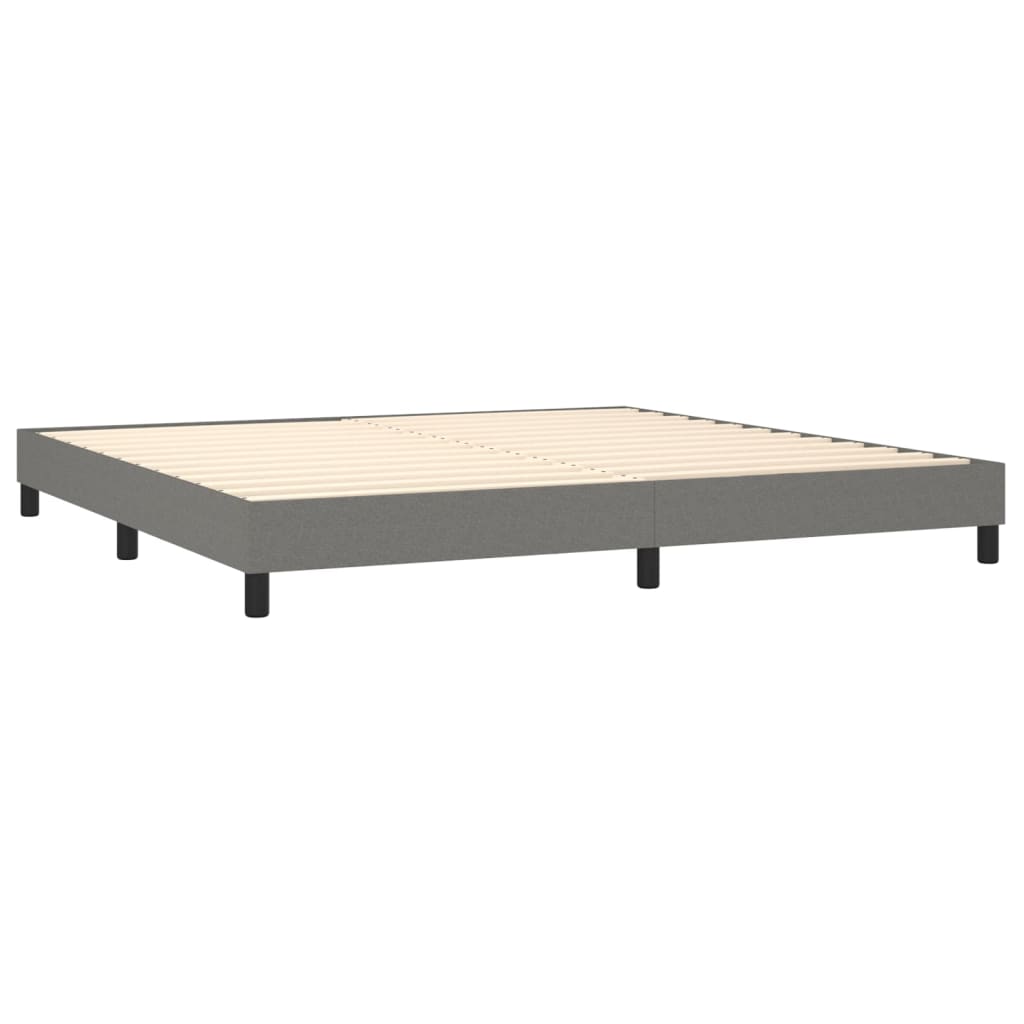 Letto a Molle Materasso e LED Grigio Scuro 200x200cm in Tessuto - homemem39