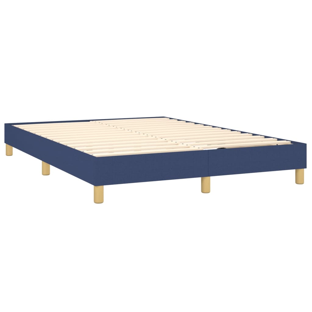 Letto a Molle con Materasso e LED Blu 140x190 cm in Tessuto - homemem39