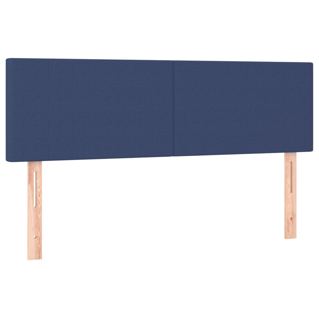 Letto a Molle con Materasso e LED Blu 140x190 cm in Tessuto - homemem39