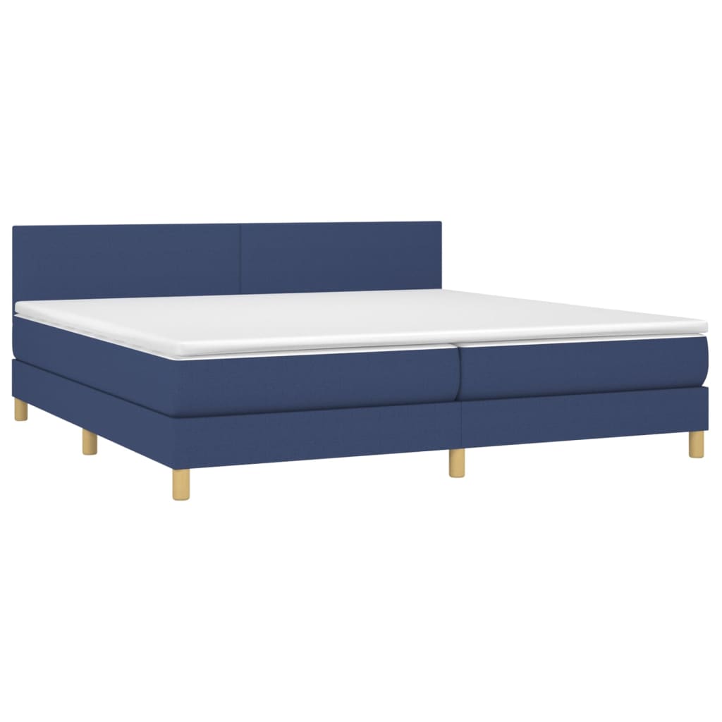 Letto a Molle Materasso e LED Blu 200x200cm in Tessuto - homemem39