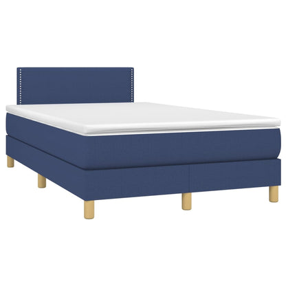 Letto a Molle con Materasso e LED Blu 120x200cm in Tessuto - homemem39
