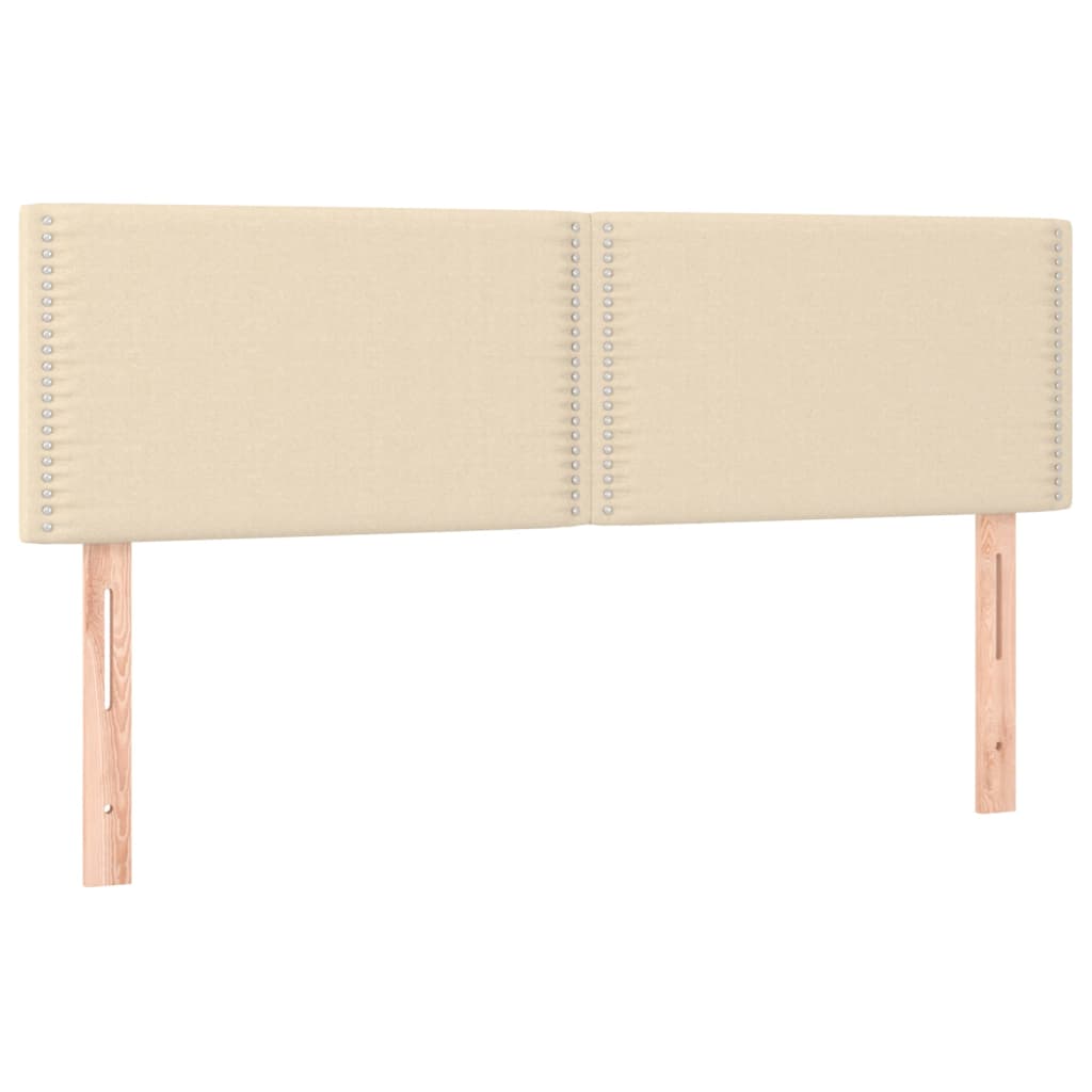 Letto a Molle con Materasso e LED Crema 140x190 cm in Tessuto | homemem39