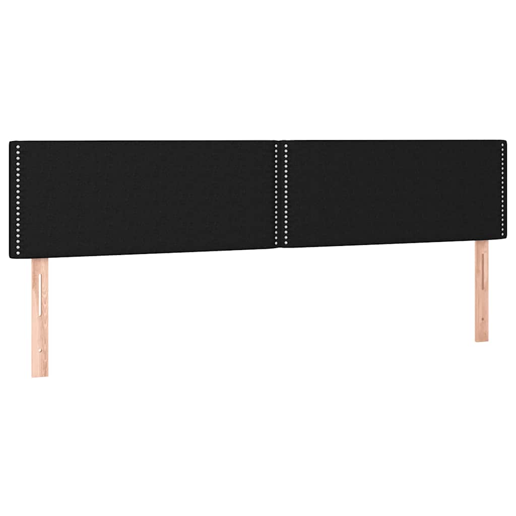 Letto a Molle con Materasso e LED Nero 160x200 cm in Tessuto | homemem39