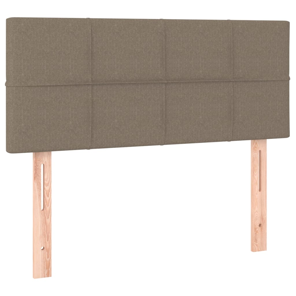 Letto a Molle con Materasso e LED Tortora 120x200cm in Tessuto | homemem39