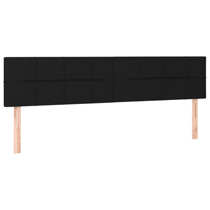 Letto a Molle con Materasso e LED Nero 160x200 cm in Tessuto | homemem39