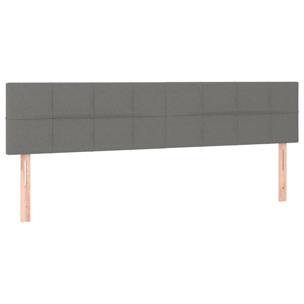 Letto a Molle Materasso e LED Grigio Scuro 200x200cm in Tessuto - homemem39