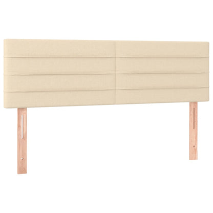 Letto a Molle con Materasso e LED Crema 140x190 cm in Tessuto | homemem39