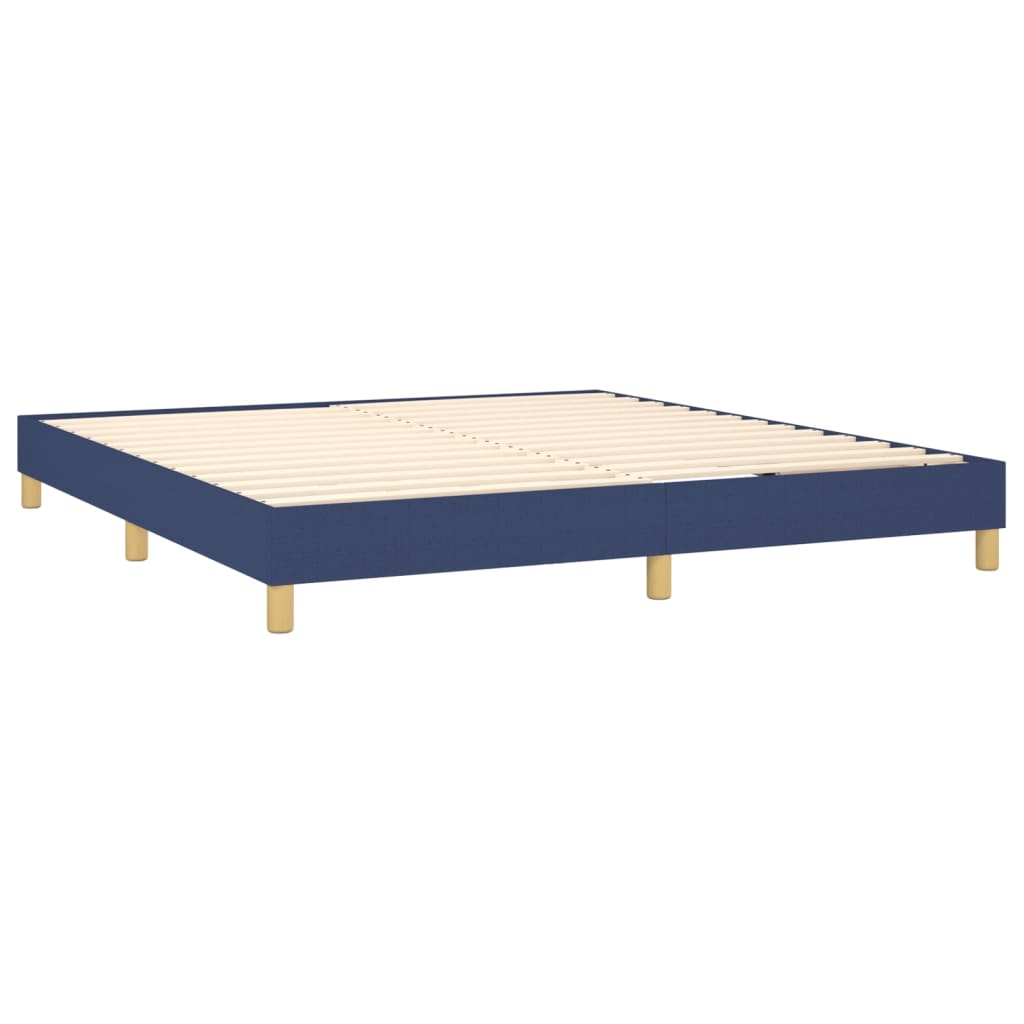 Letto a Molle con Materasso e LED Blu 180x200 cm in Tessuto | homemem39