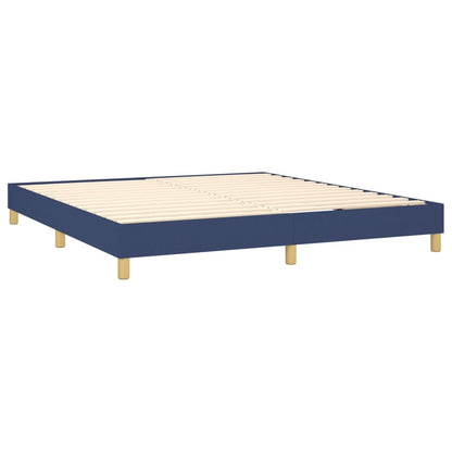 Letto a Molle con Materasso e LED Blu 180x200 cm in Tessuto | homemem39