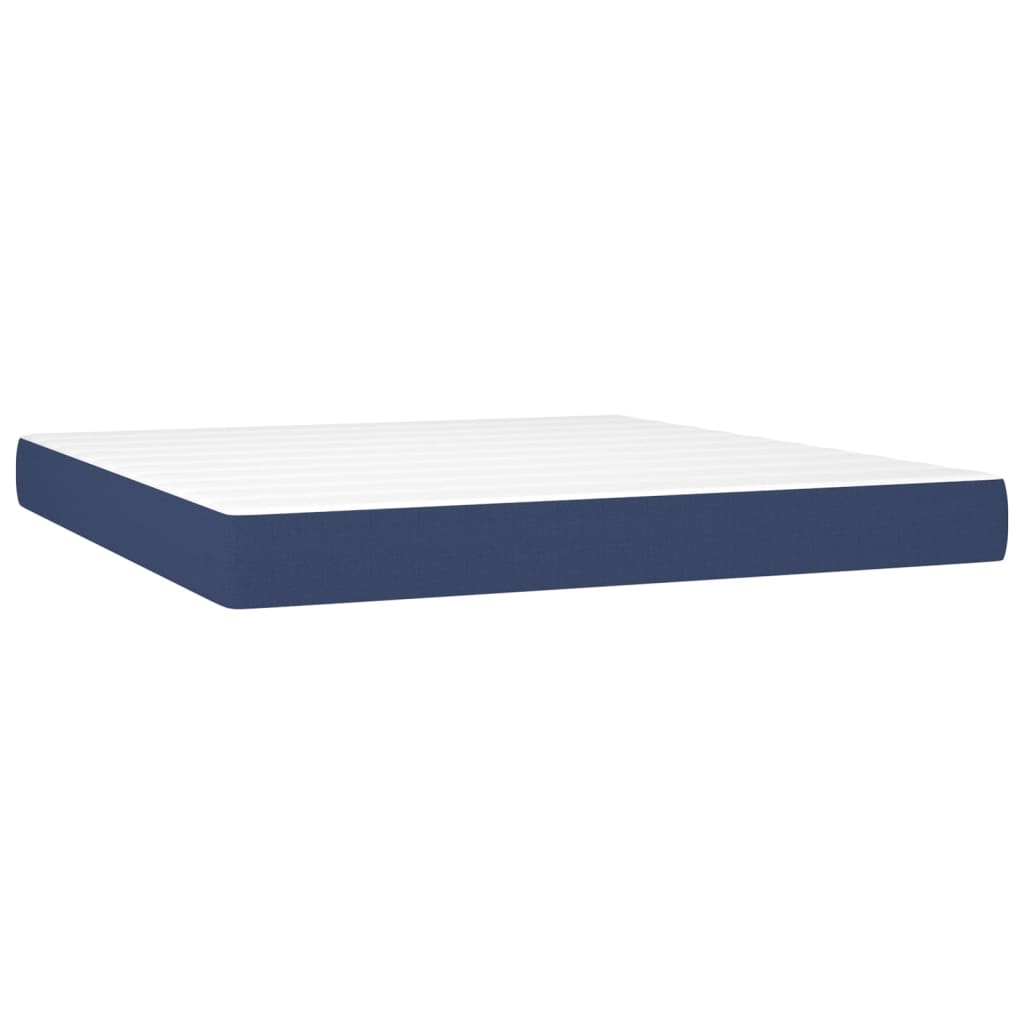 Letto a Molle con Materasso e LED Blu 180x200 cm in Tessuto | homemem39