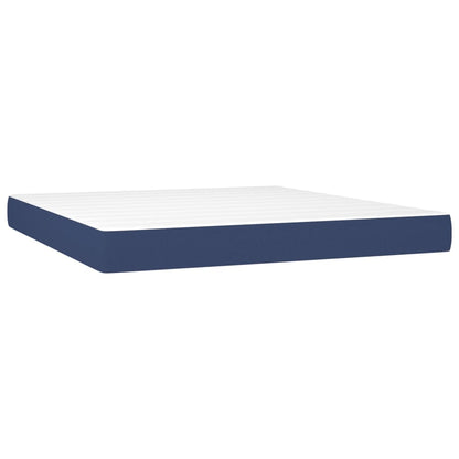 Letto a Molle con Materasso e LED Blu 180x200 cm in Tessuto | homemem39
