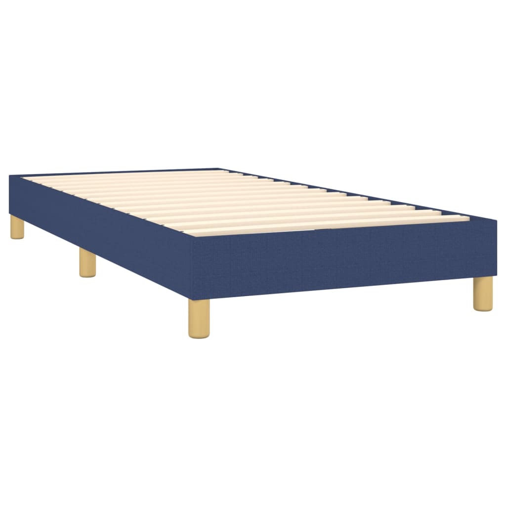 Letto a Molle con Materasso e LED Blu 90x190 cm in Tessuto | homemem39