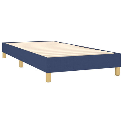 Letto a Molle con Materasso e LED Blu 90x190 cm in Tessuto | homemem39