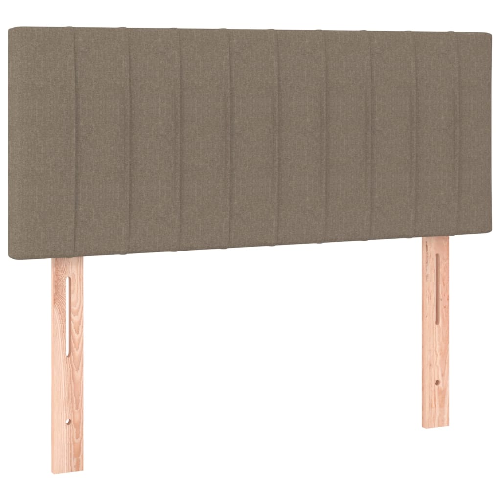 Letto a Molle con Materasso e LED Tortora 120x200cm in Tessuto | homemem39